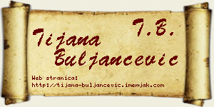 Tijana Buljančević vizit kartica